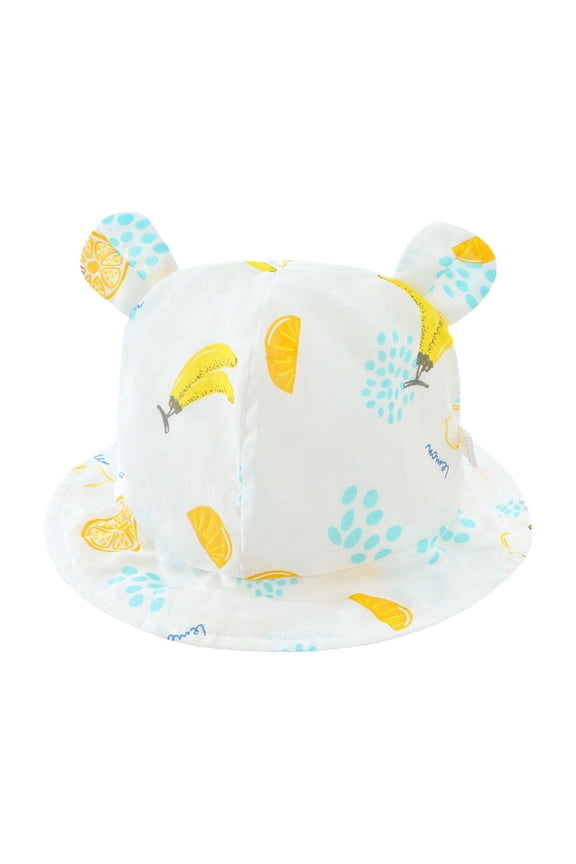 Gyujnb Cartoon Lion Print Baby Sun Hat Breathable Cotton Gauze Bucket Hat for Toddlers