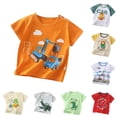 thumbnail image 1 of Gyujnb Cartoon Print Crew Neck Short Sleeve Tees Casual Summer Tops (Toddler,Little Boys),2-3 Years, 1 of 3
