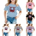 thumbnail image 1 of Gyujnb Casual Baseball Graphic Print Crew Neck Short Sleeve Summer Daily Tee (Little Girls, Big Girls),10-11 Years, 1 of 4