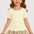 thumbnail image 1 of Gyujnb Casual Ribbed Knit Round Neck Short Sleeved Ruffle T Shirt Top (Girls),12-18 Months, 1 of 3