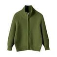 thumbnail image 1 of Gyujnb Classic Solid Color Zip Front Cardigan Sweater Jacket for Girls and Boys Knit Outerwear for Children,Size:2-3 Years, 1 of 7