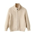 thumbnail image 1 of Gyujnb Classic Solid Color Zip Front Cardigan Sweater Jacket for Girls and Boys Knit Outerwear for Children,Size:6-7 Years, 1 of 8