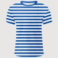 thumbnail image 1 of Gyujnb Classic Striped Print Crew Neck Short Sleeve T Shirt Casual Play and Daily Wear (Boys and Girls),24, 1 of 2