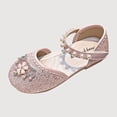 thumbnail image 1 of Gyujnb Closed Toe Shoes with Flower Rhinestone Pearl Detail, Hook and Loop Strap Casual Shoes (Little Girls, Big Girls),7-8 Years, 1 of 6