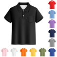 thumbnail image 1 of Gyujnb Collar Short Sleeve Pocket Polo Top Back to School Casual Daily Wear (Little Boys, Big Boys),13-14 Years, 1 of 4