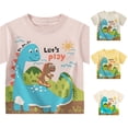 thumbnail image 1 of Gyujnb Dinosaur Cartoon Print Crew Neck Raglan Short Sleeve Tees Casual Summer Tops (Baby, Big Boys),3-4 Years, 1 of 9