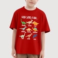thumbnail image 1 of Gyujnb Dinosaur Graphic Short Sleeve Crew Neck T Shirt Comfortable Casual Tee for Everyday Summer Activities (Baby,Little Boys),6-7 Years, 1 of 3
