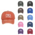 thumbnail image 1 of Gyujnb Dog Mom Embroidered Washed Baseball Cap Outdoor Adjustable Sun Hat for Women, 1 of 3