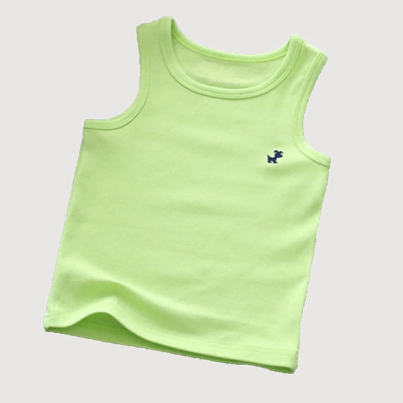 Gyujnb Embroidered Puppy Sleeveless Crewneck Tank Top Breathable Casual Vest for Kids (Girls, Boys),4-5 Years