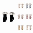 thumbnail image 1 of Gyujnb Eyelet Ruffle Ribbed Knit Daily Wear Mid Calf Sock (Baby),1-2 Years, 1 of 3