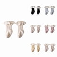 thumbnail image 1 of Gyujnb Eyelet Ruffle Ribbed Knit Daily Wear Mid Calf Sock (Baby),1-2 Years, 1 of 3
