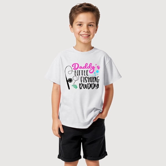 Gyujnb Father's Day Graphic Print Short Sleeve Crewneck T-Shirt Casual Everyday Top (Baby, Big Boys),12-13 Years