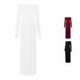 thumbnail image 1 of Gyujnb Fold Over Off Shoulder Maternity Maxi Gown Solid Soft Drape Stretch Knit Long Sleeve Elastic Gathered Empire Waist Flowy Floor Length Dress,XXL, 1 of 7