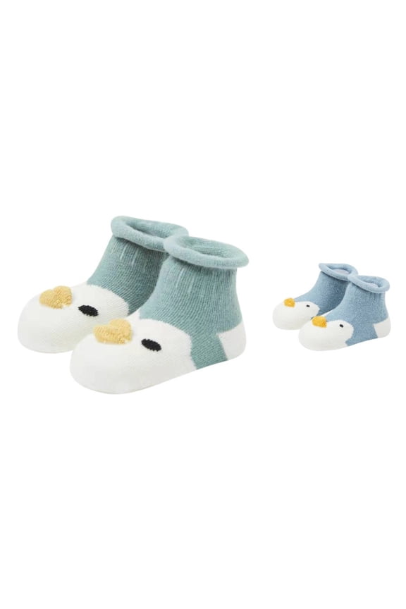 Gyujnb Fold Top Cartoon Animal Secure Grip Knit Ankle Socks (Baby),6-18 Months