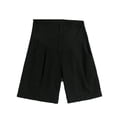 thumbnail image 1 of Gyujnb Full Over Belly Stretch Waistband Maternity Bermuda Shorts Front Pleated Relaxed Wide Leg Knee Length Side Storage Pockets Lightweight Breathable Soft Woven Bottoms,XXL, 1 of 5