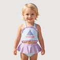 thumbnail image 1 of Gyujnb Gingham Print Two-Piece Swimsuit with Ruffled for Summer Beach Pool (Baby,Toddler),2-3 Years, 1 of 8