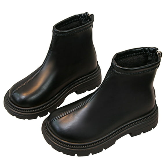 Gyujnb Girls Boots,Fashionable Girls Mid Calf Boots Winter Footwear for Teen Youth Casual Wear Durable Leather Design-Boys Shoes,Girls Shoes,Size:4-4.5 Years
