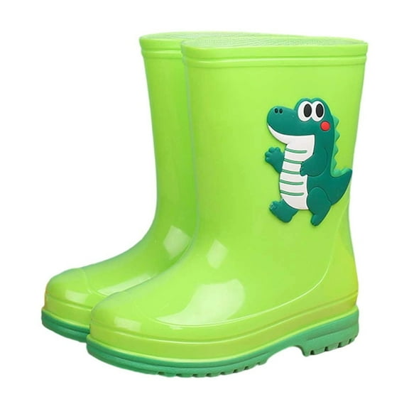 Gyujnb Girls Boots for Kids Rain Shoes for Children Mid Calf Rubber Boots with Slip Design for Rainy Days,Boys Shoes,Girls Shoes,Size:4.5-5 Years