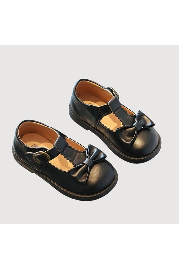 Gyujnb Girls Bow Mary Jane Shoes, Soft Sole Closed Toe Footwear for Toddler and Little Girls (Toddler/Little Girls),2-2.5 Years