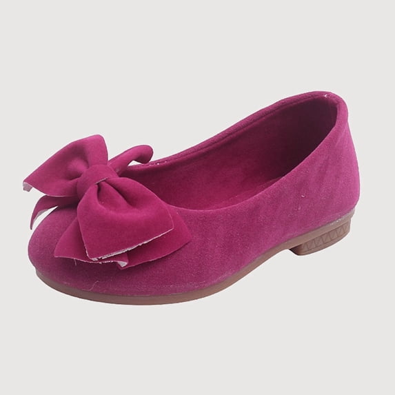 Gyujnb Girls Bowknot Mary Jane Casual Shoes, Round Toe Low Heel Ballet Style Dress Shoes for Daily Wear (Little Girls,Big Girls),12.5