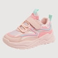 thumbnail image 1 of Gyujnb Girls Color Block Sport Sneakers, Hook and Loop Thick Sole Casual Running Shoes for All Seasons (Girls),2.5, 1 of 8