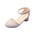 thumbnail image 1 of Gyujnb Girls Dress Shoes Girls High Heel Sparkly Flower Girl Shoes Closed Toe Ankle Strap Girl for Kids Formal Wedding Party Birthday,12.5-13 Years, 1 of 9