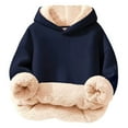 thumbnail image 1 of Gyujnb Girls Fleece Hooded Sweatshirt Soft Lined Pullover Cozy Warm Kids Jacket Top for Cold Weather Outdoor Play,Size:11-12 Years, 1 of 4