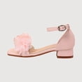 thumbnail image 1 of Gyujnb Girls Flower Applique Block Heel Sandals Soft Sole Casual Footwear, Adjustable Buckle Strap Open Toe Dress Shoes (Big Girls),11.5-12 Years, 1 of 3