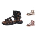 thumbnail image 1 of Gyujnb Girls Gladiator Sandals Floral Decor Back Zipper Non- Flat Sandals for Summer,13.5, 1 of 7