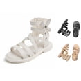 thumbnail image 1 of Gyujnb Girls Gladiator Sandals Rhinestone Butterfly Back Zipper Soft Sole Summer Princess Shoes,9-9.5 Years, 1 of 7