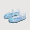thumbnail image 1 of Gyujnb Girls Heart Print Glitter Jelly Mary Jane Shoes Soft Sole Casual Footwear, Adjustable Strap Closed Toe Water Shoes (Toddler, Little Girls),4.5-5 Years, 1 of 6