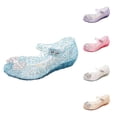 thumbnail image 1 of Gyujnb Girls Jelly Sandals Rhinestone Bow Soft Sole Hook and Loop Princess Shoes for Dress Up,5.5-6 Years, 1 of 5