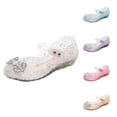 thumbnail image 1 of Gyujnb Girls Jelly Sandals Rhinestone Bow Soft Sole Hook and Loop Princess Shoes for Dress Up,9.5-10 Years, 1 of 5