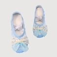 thumbnail image 1 of Gyujnb Girls Lace Bow Satin Ballet Shoes Soft Sole Dance Footwear,Elastic Strap Closed Toe Performance Shoes (Girls),10-11 Years, 1 of 3
