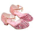 thumbnail image 1 of Gyujnb Girls Low Heeled Dress Shoes Rhinestone Bows Low Heel Princess Flower Wedding Party for Toddler Little Kid,5.5-6Years, 1 of 4
