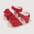 thumbnail image 1 of Gyujnb Girls Open Toe Sandals Denim Lace Bow Textured Strap Hook and Loop Soft Sole Summer First Walk Shoes (Girls),12-18 Months, 1 of 7