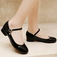 thumbnail image 1 of Gyujnb Girls Patent Mary Jane Shoes Low Heel Buckle Strap Princess Shoes for School Wedding Prom,12-12.5 Years, 1 of 7