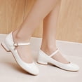 thumbnail image 1 of Gyujnb Girls Patent Mary Jane Shoes Low Heel Buckle Strap Princess Shoes for School Wedding Prom,7-8 Years, 1 of 8