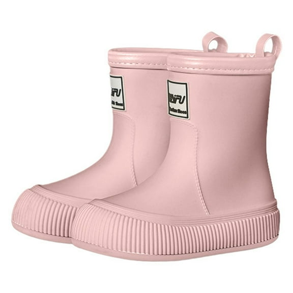 Gyujnb Girls Rain Boots Mid Calf Kids Booties for School Outdoor Play Comfortable Non Slip Sole Lightweight Durable Everyday Wear,Boys Shoes,Girls Shoes,Size:13-14 Years