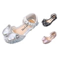 thumbnail image 1 of Gyujnb Girls Rhinestone Sandals Bow & Pearl Hook and Loop Lightweight Breathable Princess Shoes,11-11.5 Years, 1 of 9