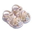 thumbnail image 1 of Gyujnb Girls Sandals for Toddlers Comfortable Flower Design Casual Summer Shoes Lightweight Breathable for Daily Wear,3-4 Years, 1 of 3