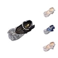thumbnail image 1 of Gyujnb Girls Sequin Mary Jane Shoes Pearl Rhinestone Bow Hook and Loop Flat Princess Shoes for Party Wedding,9, 1 of 6