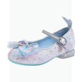 thumbnail image 1 of Gyujnb Girls' Sparkle Sequin Bow Formal Party Shoes Adjustable Strap Comfortable Low Heel Wedding Footwear, Closed Toe,6-7 Years, 1 of 9