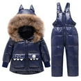thumbnail image 1 of Gyujnb Girls Thermal Snowsuit 2 Piece Set Winter Insulated Jacket with Bib Overalls Windproof Outdoor Play Gear,5-6 Years, 1 of 4