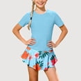 thumbnail image 1 of Gyujnb Girls Two Piece Swim Dress with Built In Shorts and Floral Print Skirt for Swim (Big Girls),13-14 Years, 1 of 2