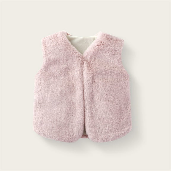 Gyujnb Girls Vest Fleece Long Pile Warm Sleeveless Jacket Outerwear for Kids Winter Fall-Girls Jacket,Boys Jacket,Size:2-3 Years