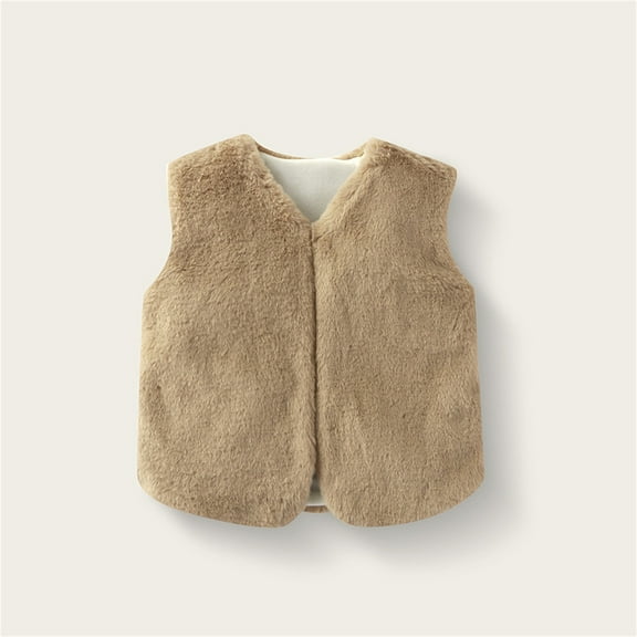 Gyujnb Girls Vest Fleece Long Pile Warm Sleeveless Jacket Outerwear for Kids Winter Fall-Girls Jacket,Boys Jacket,Size:3-4 Years