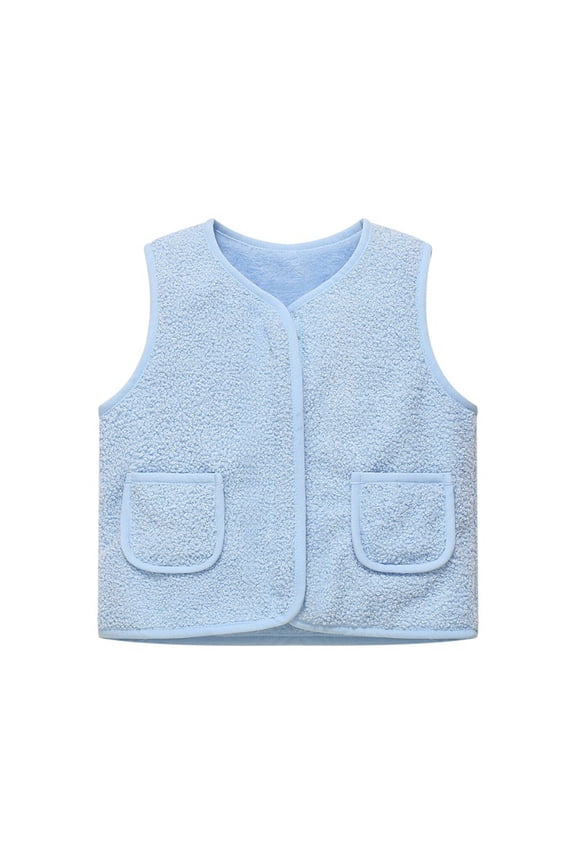 Girls Winter Jacket, Girls Fleece Vest Winter Padded Warm Jacket Outerwear Softshell Windproof Insulated Coats for Toddler Kids,Kids Vest,Size:4-5 Years