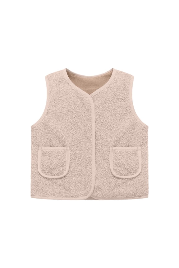 Girls Winter Jacket, Girls Fleece Vest Winter Padded Warm Jacket Outerwear Softshell Windproof Insulated Coats for Toddler Kids,Kids Vest,Size:4-5 Years