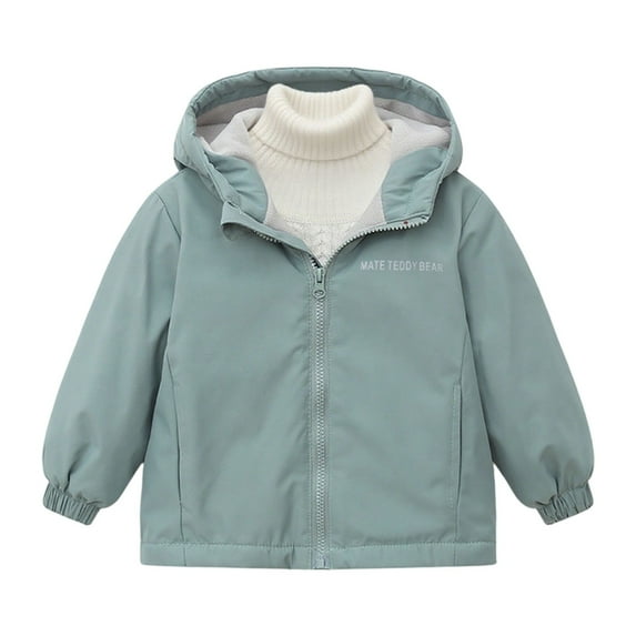 Gyujnb Girls Winter Jacket, Insulated Lined Winter Hooded Jacket for Girls Windproof Warm Coat with Zip Front Pockets,Size:7-8 Years